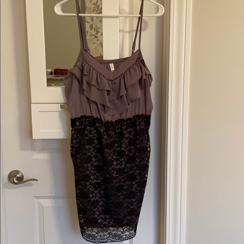 Purple and black lace dress
